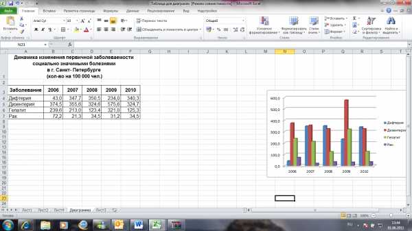 Практическое задание по теме Организация вычислений и построение диаграмм в Microsoft Excel